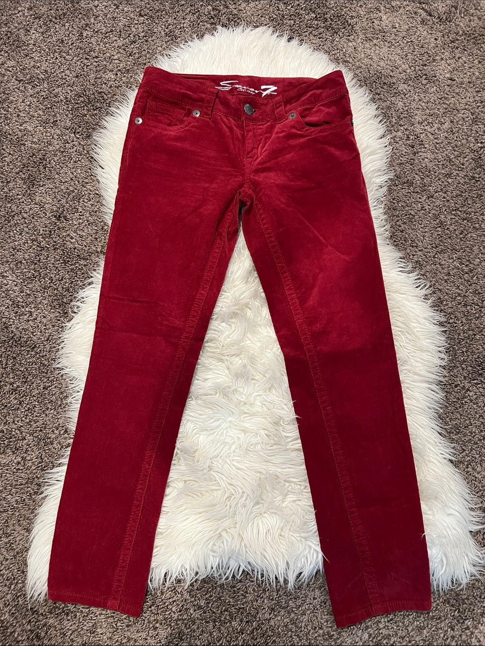 Seven7 Red Corduroy Skinny Pants